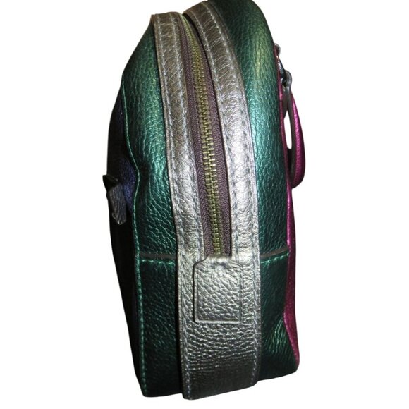 COACH 2018 Andi Metallic Hologram Quad Colorblock Pebbled Leather Backpack 49122 main image 5